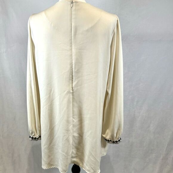 Seril Ivory and gray long sleeve tunic blouse top size 48 (1XL) - Picture 4 of 6